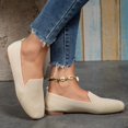 thumbnail image 3 of Women's Casual Slip-On Loafers Breathable Knit Flats Square Toe Walking Shoes Summer Beach Sandals, 3 of 6