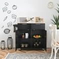 Kitchen Island with Storage Portable Kitchen Cart with Rubber Wood