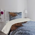 thumbnail image 2 of Ambesonne Animal Quilted Coverlet 2 Pcs, Wild Bear Fish Nature, Twin Size, Brown White, 2 of 4