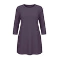 thumbnail image 6 of NominalSnug Womens Plus Size Nightgowns 3/4 Sleeve Sleepwear Crewneck Nightdress Loose Comfy Homewear, 6 of 8