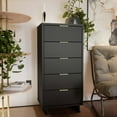 thumbnail image 2 of Manhattan Comfort Granville Tall & Narrow Engineered Wood Dresser in Dark Gray, 2 of 7