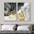 thumbnail image 4 of IDEA4WALL Framed Canvas Print Wall Art Set Gold Black Gray Tree Wood Ring Collage Vintage Art Country Decorative Colorful Nature Wilderness Artwork for Living Room, Bedroom, Office - White 24"x36"x2, 4 of 5