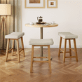 thumbnail image 3 of Yaheetech Set of 3 Farmhouse Counter Height Bar Stools, Padded Backless Seats, Beige, 3 of 8