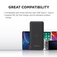 thumbnail image 5 of Gigastone Qi Wireless Portable Charger 10000mAh , Wireless Power Bank with Dual USB Output Ports (USB-A, USB-C) 18W PD3.0 and QC3.0 Fast Charge – External Battery – Black, 5 of 6