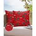 thumbnail image 6 of Outdoor Waterproof Throw Pillow Covers, Christmas Pine Branch Leaves Berries Snow Red Vintage Farmhouse Decoration Pillowcases Cushion Covers Cases for Patio Couch Bench, Pack of 2 Square, 18X18 Inch, 6 of 6