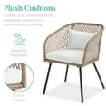 thumbnail image 3 of Best Choice Products 3-Piece Outdoor Wicker Bistro Set Patio Chat Conversation Furniture w/ 2 Chairs, Side Table - Ivory, 3 of 6