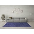 thumbnail image 3 of Ahgly Company Indoor Round Abstract Blue Modern Area Rugs, 4' Round, 3 of 4