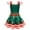 z251013-Green-C, variant on XEGLSBU Christmas Flower Girl Dress Short Front Long Back Kids Girls Flying Sleeve Christmas Cartoon Deer Print Show Dress Home Comfort Dress Green-C Size 7-8 Years