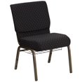 thumbnail image 2 of 4 Pk. HERCULES Series 21''W Church Chair in Black Dot Patterned Fabric with Cup Book Rack - Gold Vein Frame, 2 of 7