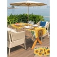 thumbnail image 5 of Outdoor Tablecloth with Umbrella Hole for Patio/Picnic/Party/Camping, Sunflower Waterproof Table Cloth Rectangle Table Cover Washable, Green Botanical Yellow Floral Vintage (52"x 70"), 5 of 9