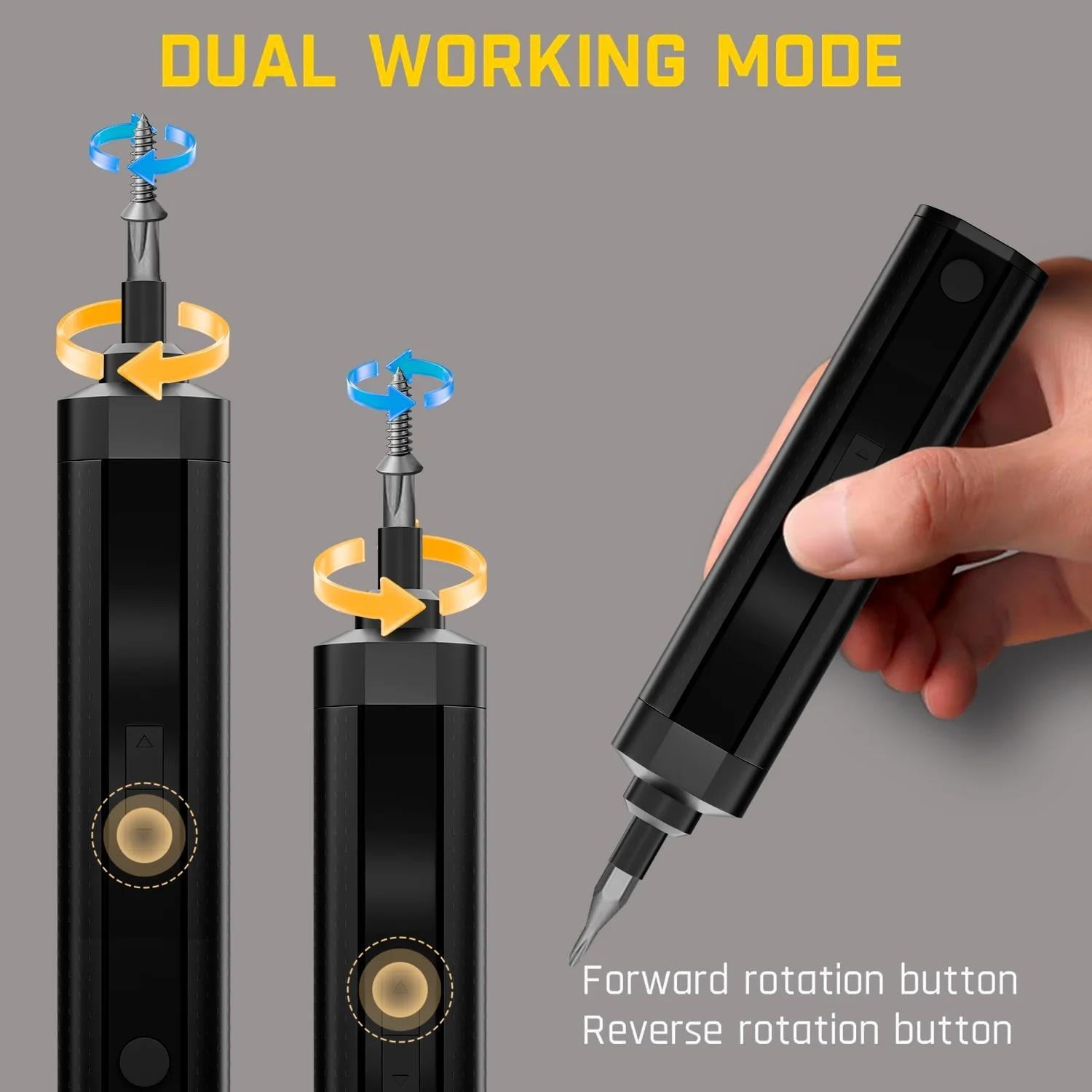 STORGENER Mini Electric Screwdriver,56-Bit Magnetic Precision Set with LED Light to Tackle Any Project from Watches to Laptops