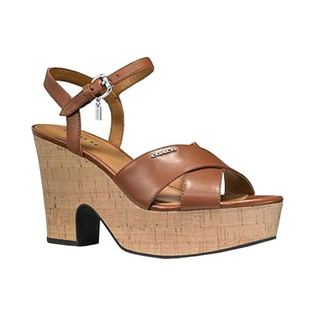 Coach Queen Semi Matte Calf Saddle Platform Sandals Size 11 | Walmart ...