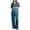 03 Peacock Blue, variant on DAKIMOE Silk Satin Pajamas Set for Women Two-Piece Short Sleeve Shirt with Long Pajama Pant Set Soft Button Down Loungewear Nightwear Pjs Sleepwear for Women