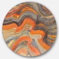 thumbnail image 1 of Designart 'Abstract Gilded Orange Waves' Geometric Metal Circle Wall Art, 1 of 3