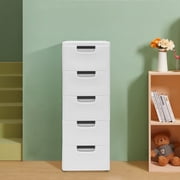 Plastic Drawers Storage Cabinet Dresser Bedside Table Stackable Vertical Clothes Organizer for Hallway Entryway Home Bedrooom Furniture White