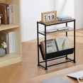 thumbnail image 5 of ZEXVIDA Narrow End Table for Small Spaces - Slim Side Table with Magazine Holder,2 in 1 Design Narrow End Table Living Room,Skinny Bedroom Nightstand Thin Side Magazine Table,Oak, 5 of 5