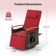 thumbnail image 3 of Gymax Set Of 2 Outdoor 360° Swivel Rattan Recliner Chair Patio Wicker Chaise Lounge Chair Red, 3 of 6
