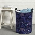 thumbnail image 5 of Laundry Basket, colorful star deep purple Laundry Hamper Waterproof Laundry Bag Clothes Hamper Laundry Bin with Handles for Bedroom, Living Room, Kids Room, 5 of 6