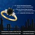 thumbnail image 2 of Gem Stone King 10K Yellow Gold Black Onyx and White Created Sapphire Engagement Ring for Women | 2.50 Cttw | Oval 9X7MM | Gemstone December Birthstone | Size 6, 2 of 6