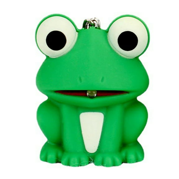 Kripyery Glowing Toy - Sound Effect - Funny Animal Shape - Built-in Battery - Lovely Entertainment - ABS Cartoon Frog Key Ring Gift