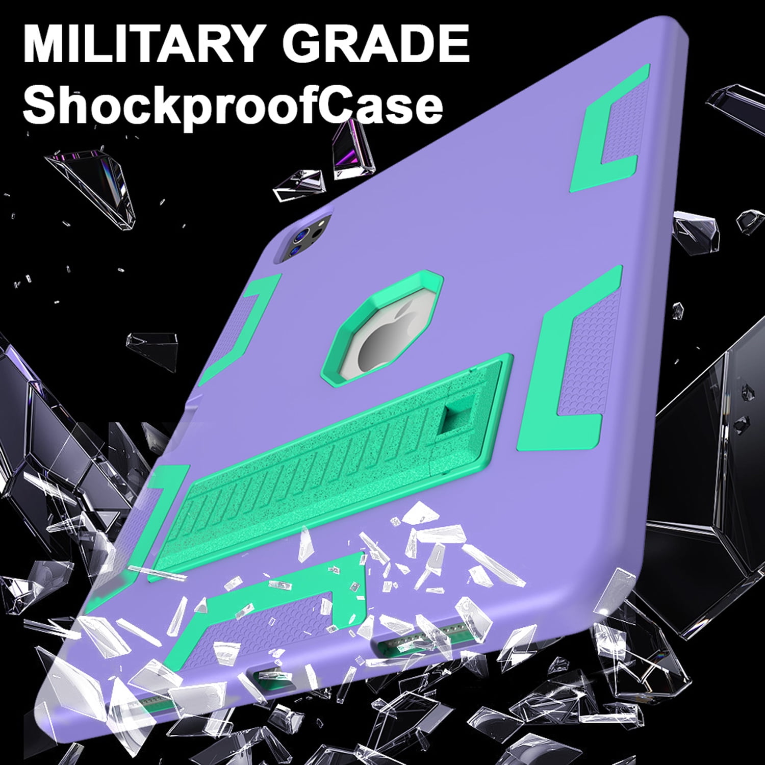 Decase Rugged Case Compatible with Apple iPad Pro 13 Inch (M5) 2025 / (M4) 2024,Shockproof Protective Cover with Built-in Stand & Pencil Holder,Heavy Duty Hard Cover,Purple