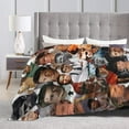 thumbnail image 5 of Brad Actors Pitt Blanket Throw Blanket Soft Microfiber Blankets for Living Room Couch Sofa Bedroom 50""x40"", Black, 5 of 5