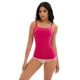 thumbnail image 5 of DARING DIVA Women's Adjustable Straps Tops No Trace Body Shaper Camisoles Rose Red L, 5 of 6