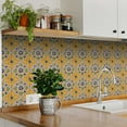 thumbnail image 2 of Mi Alma Vinyl Backsplash Decor - Dark Yellow Abstract Peel & Stick Tiles 6x6, 2 of 10
