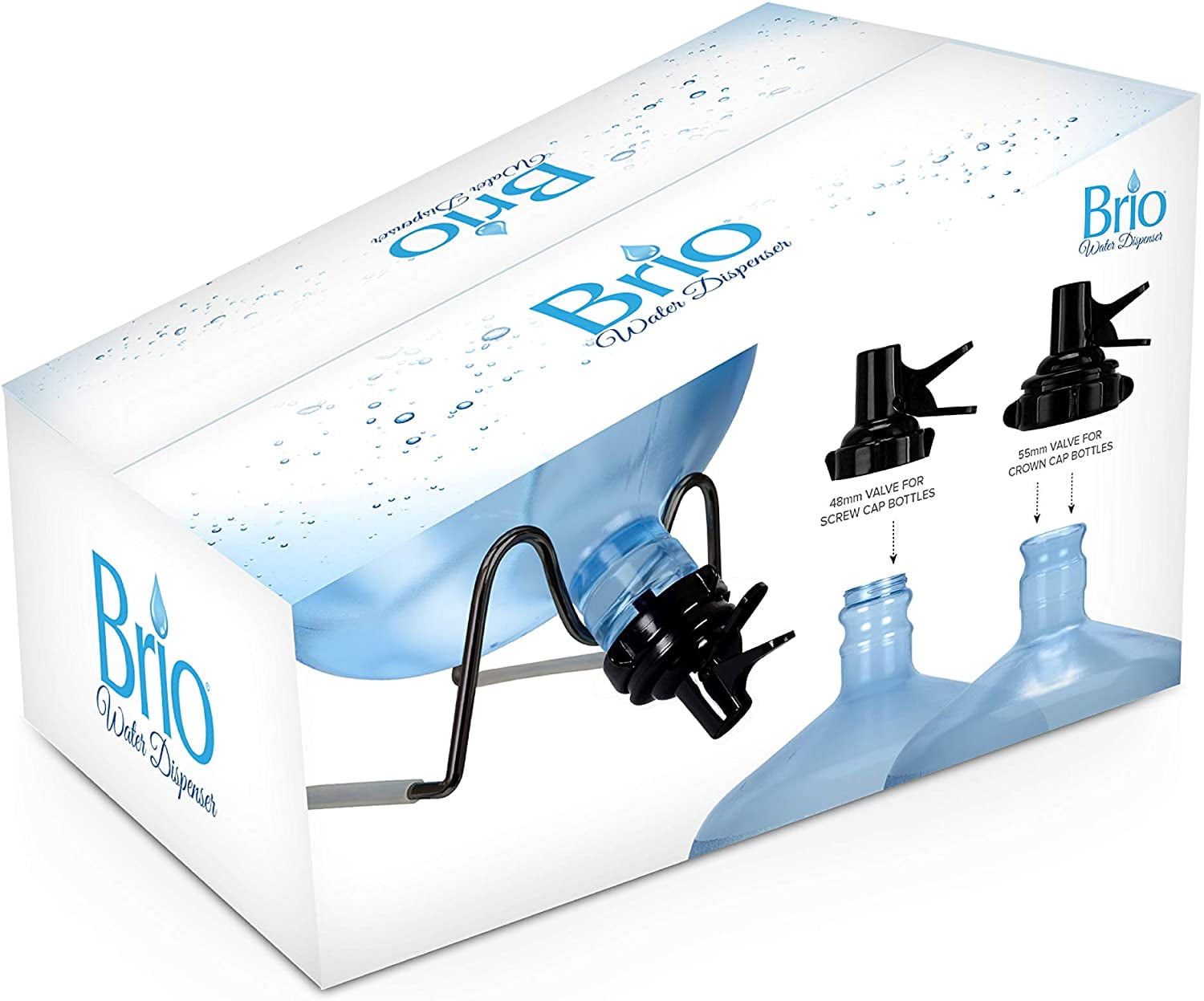 Brio Compact Black Metal-Plated Water Bottle Stand for 3-5 Gallon Bottles