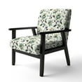thumbnail image 3 of Designart "Verdant Sleek Damask" Green Damask Upholstered Accent Chair - Bohemian & Eclectic Arm Chair For Bedroom, 3 of 5