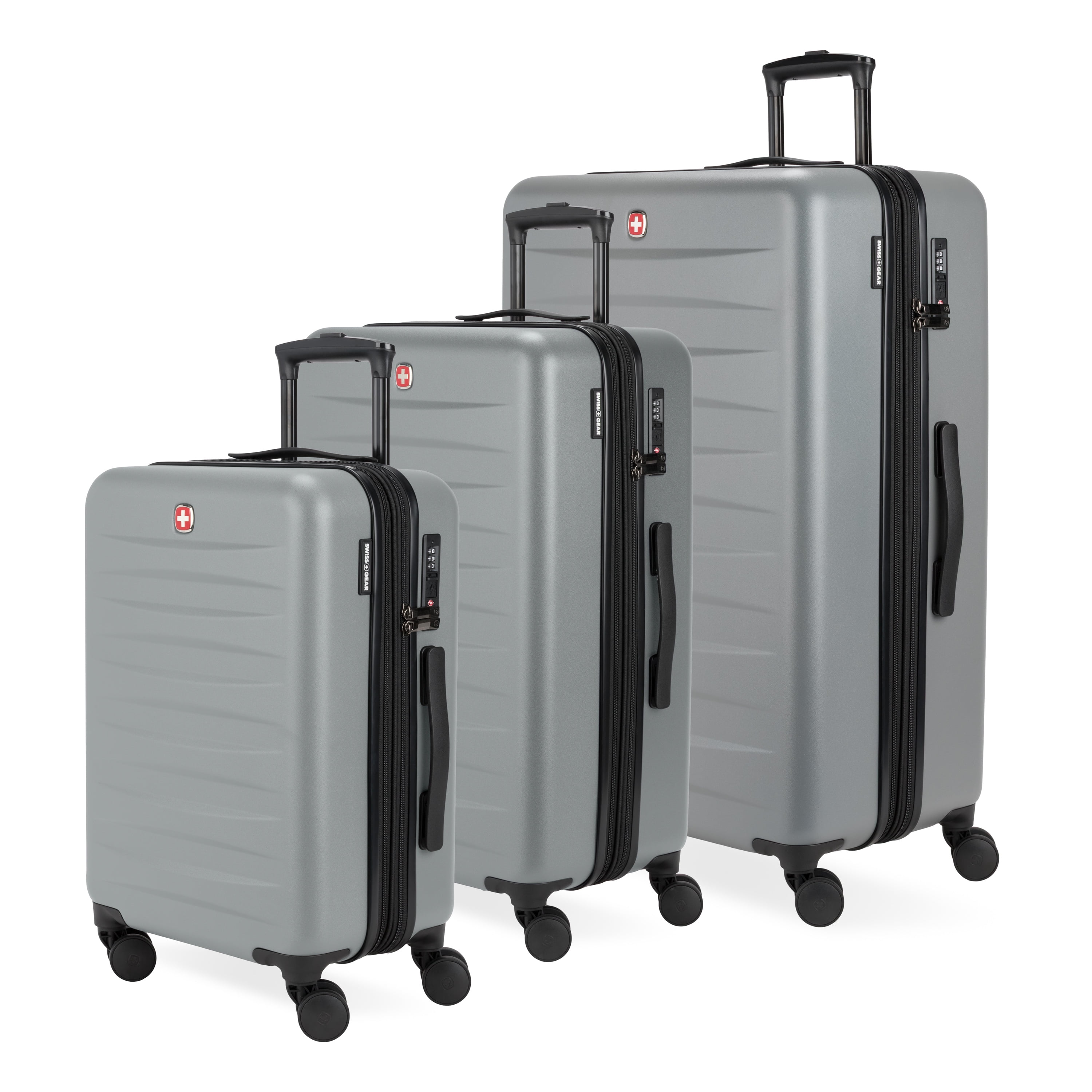SWISSGEAR Stride Hardside 3-Piece Spinner Set, Charcoal Gray
