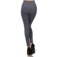 thumbnail image 4 of Women Fleece Lined Leggings Solid High Waist Strechy Leggings Athleisure Pants - Navy, 4 of 6