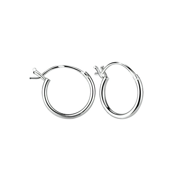 925 Sterling Silver 12mm French Hoop Earrings