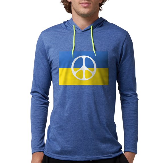 CafePress - Pray For Peace In Ukraine Long Sleeve T Shirt - Mens Hooded Shirt