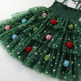 thumbnail image 5 of LOINRODI Toddler Girls Christmas Tulle Dress, Tiered Skirt Adjustable Straps Sleeveless Pom Pom Decor Cute Star Print Holiday Tutu Cake Dress Green Size 4 T, 5 of 9