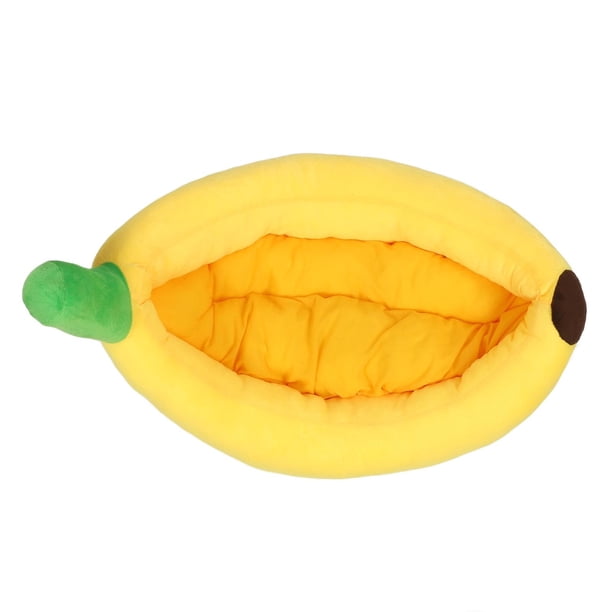 Cama de gato en forma de plátano cueva acogedora de felpa para perros pequeños y medianos XL