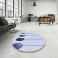 thumbnail image 4 of Ahgly Company Machine Washable Indoor Round Transitional Lavender Blue Area Rugs, 4' Round, 4 of 7
