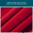 thumbnail image 3 of PiccoCasa Cotton Fitted Sheet with 15" Large Pocket Bottom Sheet, Twin Red, 3 of 6