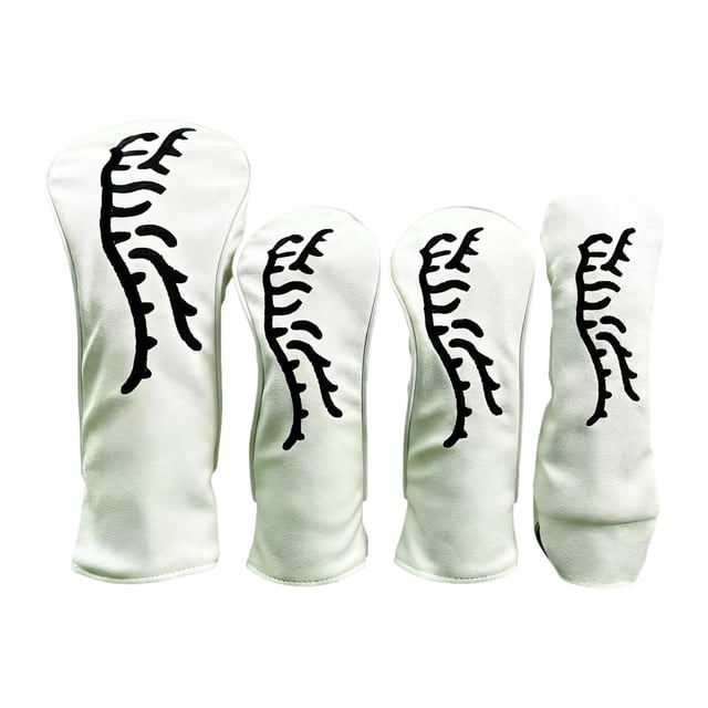 harper 4 Pieces Wood Golf Head Covers Set, Golf Wood Club Headcovers, Waterproof Putter White