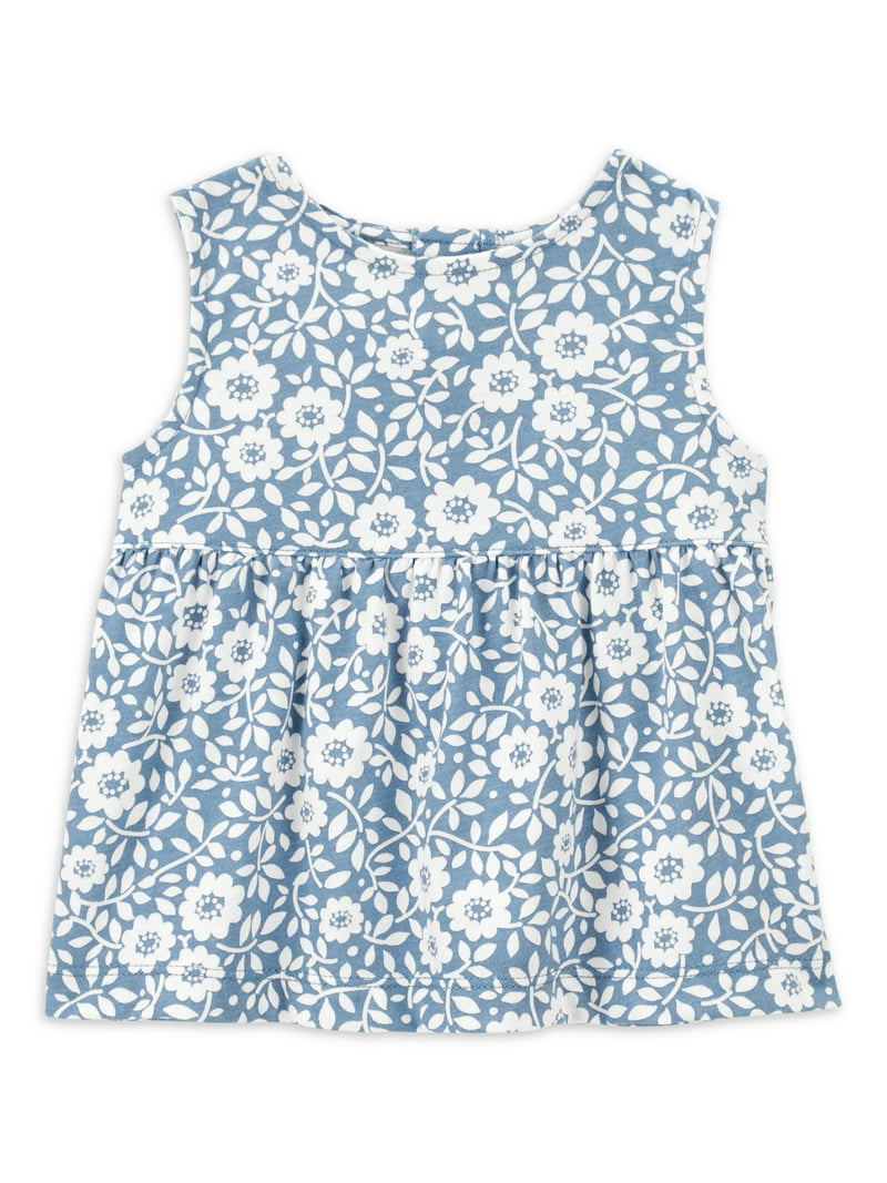carters blue floral dress Carter's toddler girl floral short-sleeve dress 2T Blue