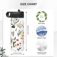 thumbnail image 5 of 18 Oz Insulated Sports Bottle, Outdoor Sports Gym Handheld Portable Casual Stainless Steel Water Bottle, Straw With Lid Kangaroo And Flower, 5 of 9