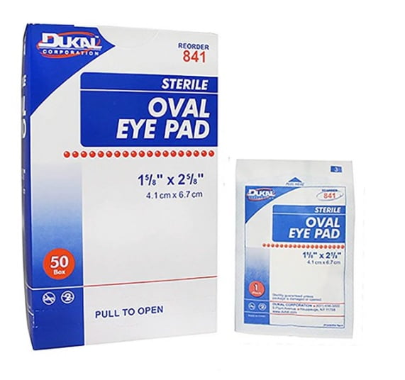 Dukal Oval Eye Pads 1 5/8 x 2 5/8. Pack of 50 Cotton Pads for Eyes