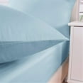 thumbnail image 5 of DaDa Bedding Soothing SeaFoam Sky Blue Cotton Fitted Bed Sheet w/Pillow Cases (JHW604), 5 of 9