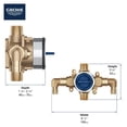 thumbnail image 5 of GROHE 35116000 GrohSafe 3.0 Pressure Balance Valve Rough with Flush Plug with Elbows with PEX Cold Expansion Outlets with Service Stops Unfinished, 5 of 5