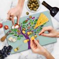thumbnail image 4 of Tree of Life Cutting Board, Ornate Vibrant Floral Tree Flying Butterflies Fresh Colors Nature Image Home, Decorative Tempered Glass Cutting and Serving Board, Large Size, Multicolor, by Ambesonne, 4 of 5