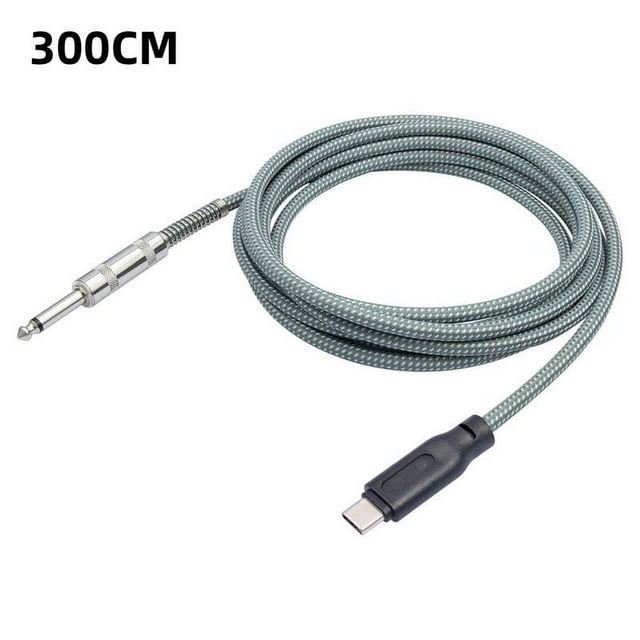 Mosiee 1-5M Usb Type C To 6.35Mm 1/4 Inch Ts Guitar Audio Cable Microphone Cord For Audio Recording, Bass, Electronic Piano
