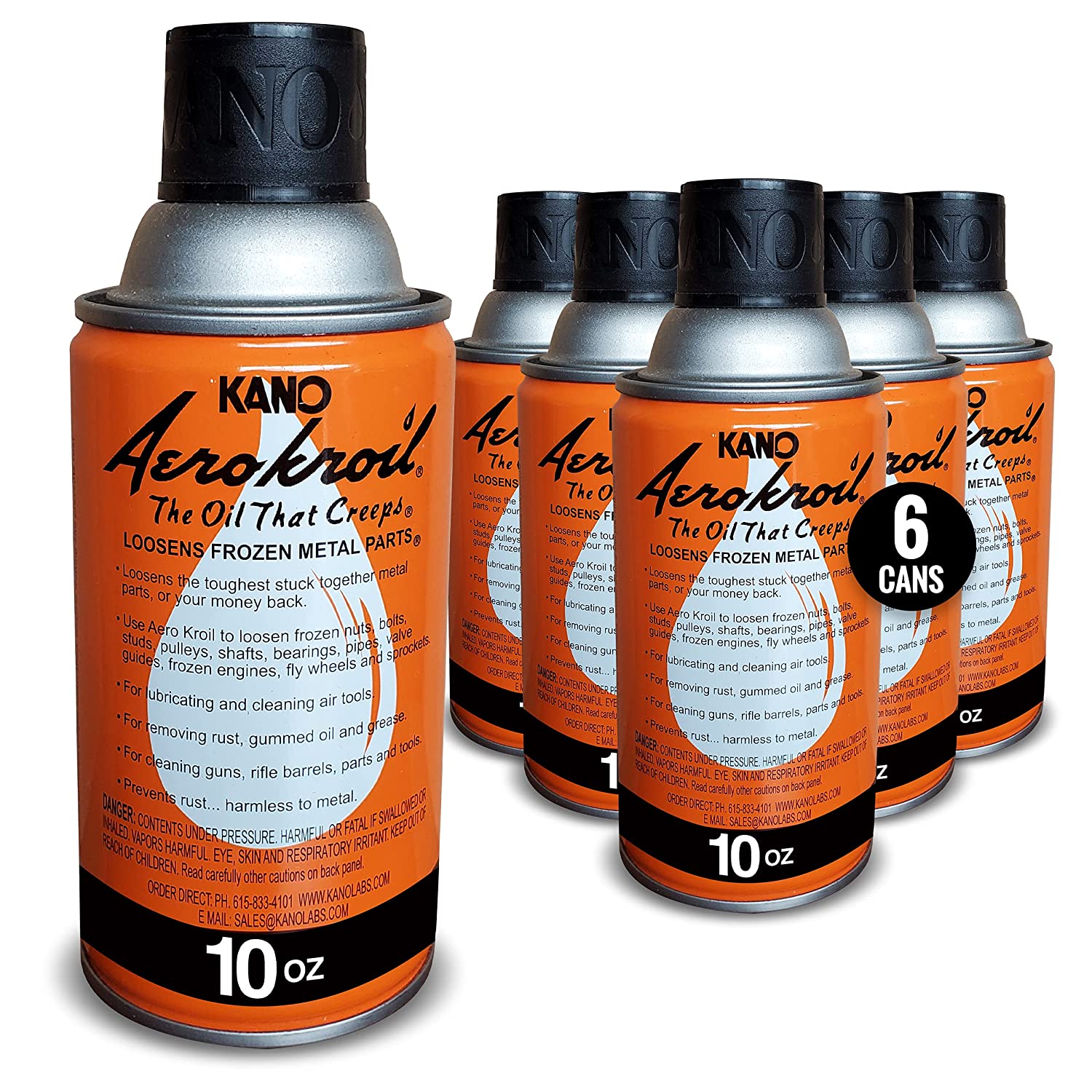 Kroil Oil (Aerokroil), 10 oz. Aerosol, Pack of 6