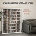 thumbnail image 4 of HOMCOM Media Storage Cabinet 8-Tier DVD Shelf with Adjustable Shelves White, 4 of 10