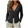 thumbnail image 7 of COMVALUE Cardigan Sweaters for Women Trendy Button Down Open Front Cardigans Lightweight Long Sleeve Fall Outfits Clothes Black XL, 7 of 7