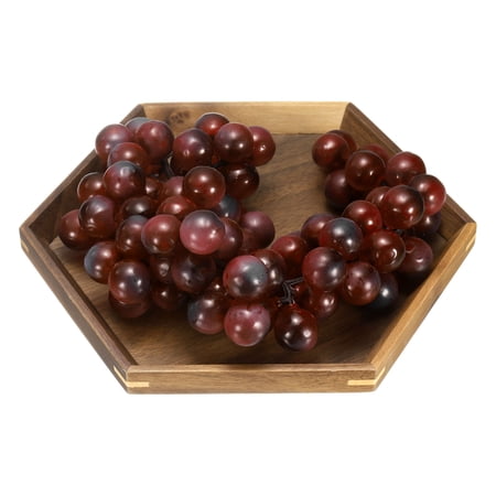 Uxcell Bamboo Serving Tray, 10.2 x 10.2 Inch Hexagon Wooden Trays Portable Serving Platters for Food Fruit, Snacks, Bread, Vanity, Weddings, Picnics, Brown (Inner Slant)